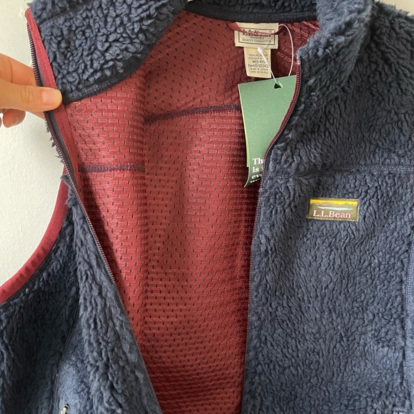 LL Bean Mountain Pile Fleece Vest Sherpa Blue Women's New Medium Outdoors Layer - Picture 6 of 8